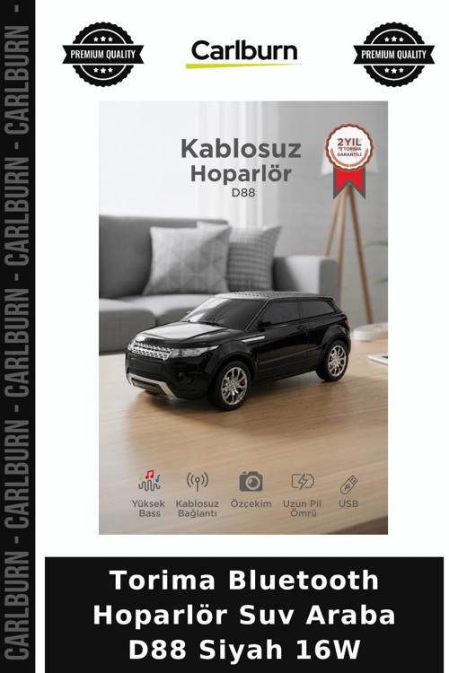 Delux Serisi Torima Bluetooth Hoparlör Suv Araba D88 Siyah 16W Hediyelik Nostalji Ofis
