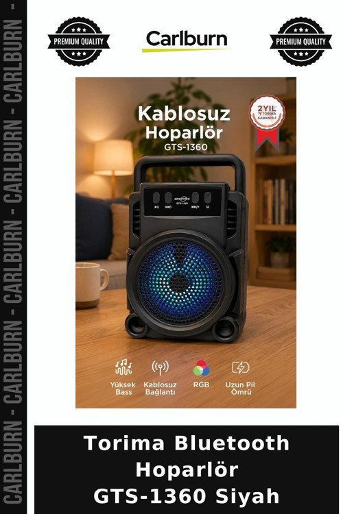 Delux Serisi Torima Bluetooth Hoparlör GTS-1360 Siyah Partiler Mini Müzik