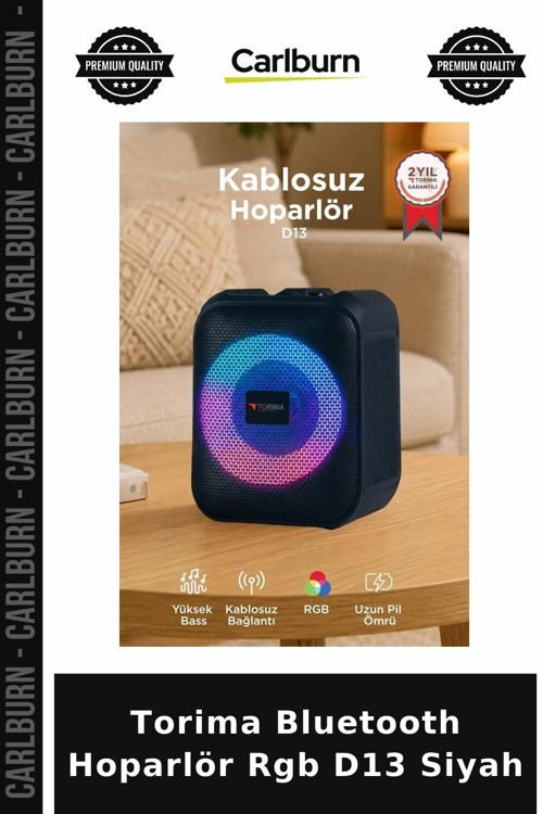 Özel Seri Torima Bluetooth Hoparlör Rgb D13 Siyah Akustik Ürün Kablosuz Alet Ses Yayan