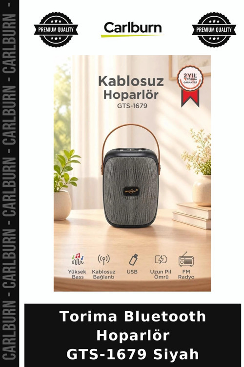 Delux Serisi Torima Bluetooth Hoparlör GTS-1679 Siyah Kablosuz Alet Akıllı Aksesuar Taşınabilir Ses