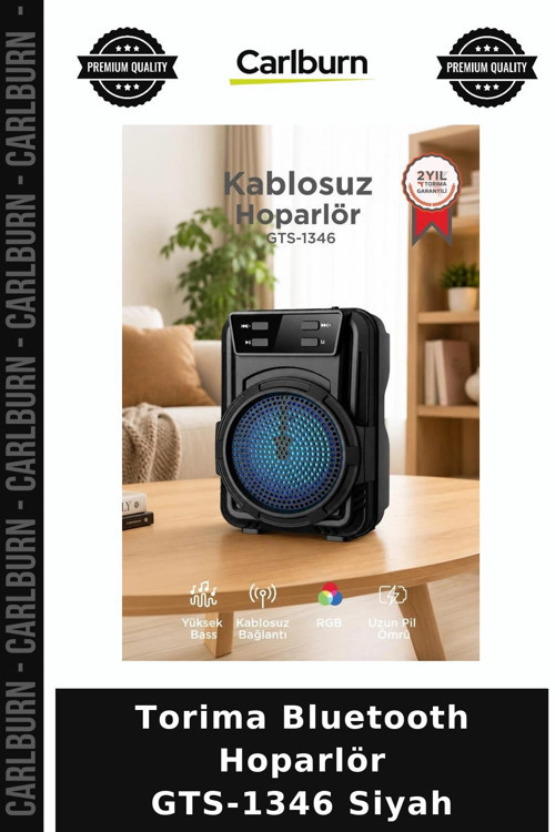 Delux Serisi Torima Bluetooth Hoparlör GTS-1346 Siyah Cep Aleti Mini Alet Işıklı Cihaz