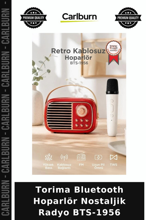 Premium Torima Bluetooth Hoparlör Nostaljik Radyo BTS-1956 Ses Ev