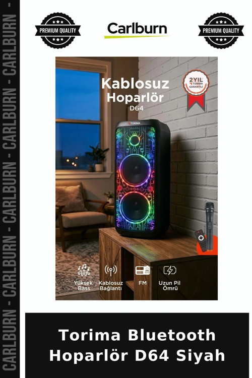 Delux Serisi Torima Bluetooth Hoparlör D64 Siyah Ses Radyo Sistemi