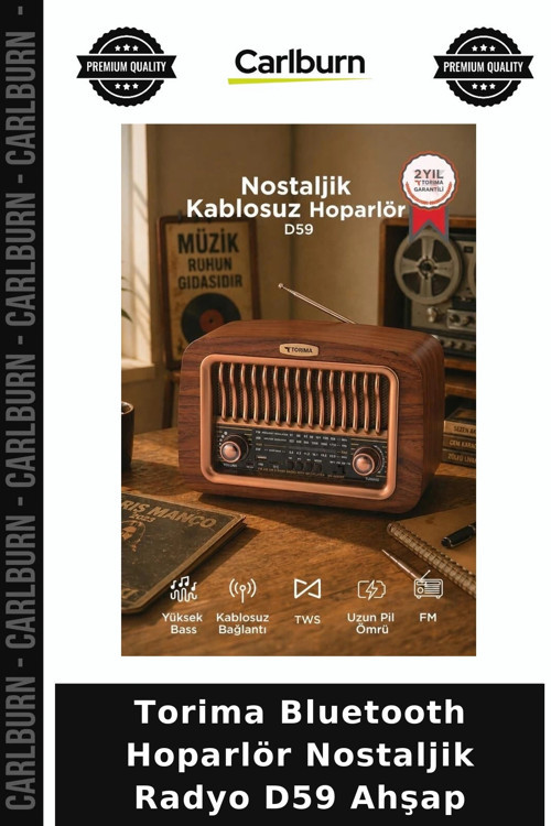 Özel Seri Torima Bluetooth Hoparlör Nostaljik Radyo D59 Ahşap Kullanım Ofis Hediyelik
