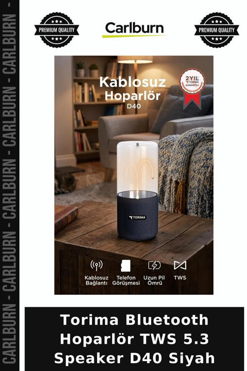 Delux Serisi Torima Bluetooth Hoparlör TWS 5.3 Speaker D40 Siyah Modern Ses Seyahat