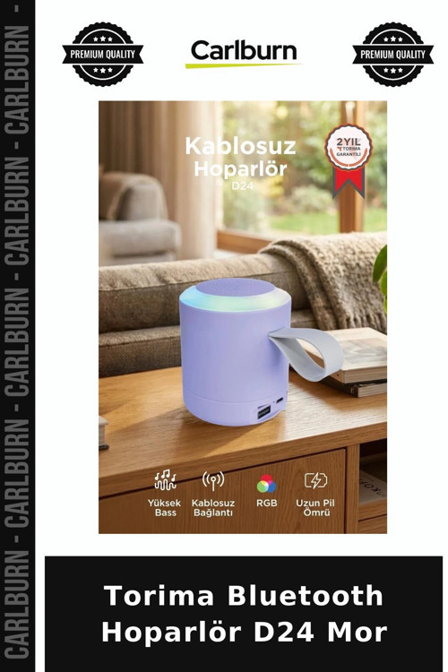 Özel Seri Torima Bluetooth Hoparlör D24 Mor Seyyar Ses Ders Aleti Tatil Gereci