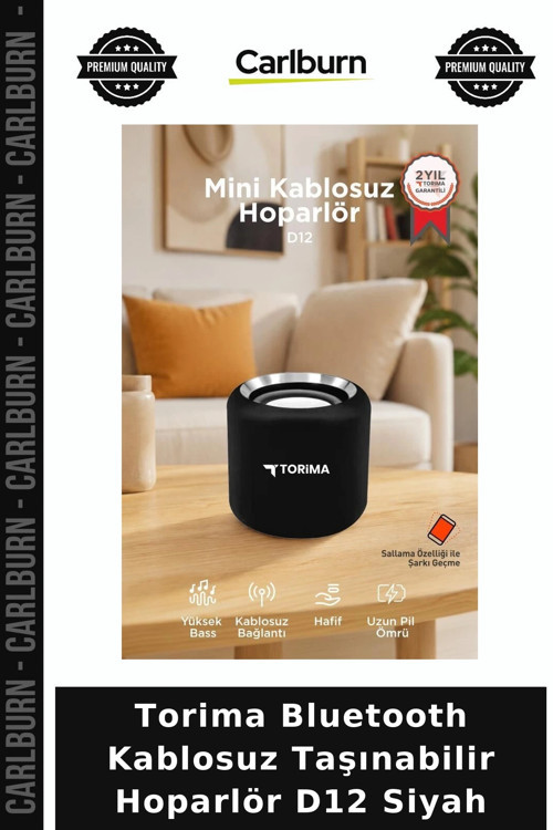Torima Bluetooth Kablosuz Taşınabilir Hoparlör D12 Siyah Parti Cihazı Aktivite Aleti Ses Bombası