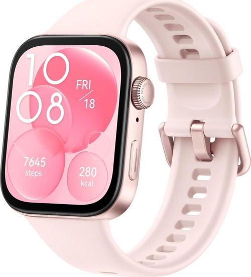 Watch Fit 3 Pembe Kauçuk Kayış Akıllı Saat