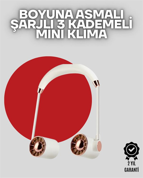 Boyuna Asılan Taşınabilir Küçük Fan | Turbo Motor 5 Kanat Katlanabilir Gövde - KKKKKK2719-61