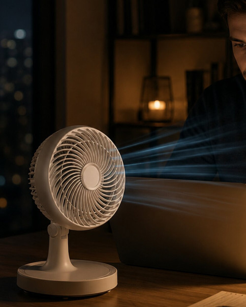 Masaüstü Mini Fan Sessiz Çalışan 2 Hızlı Otomatik Salınımlı Fan - KKKKKK9007-8078