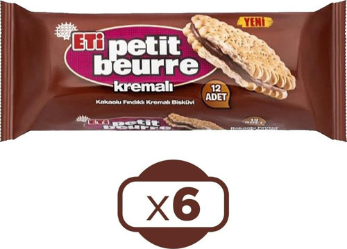 Kakaolu Fındık Kremalı Petibör Bisküvi 270 gr x 6 Adet