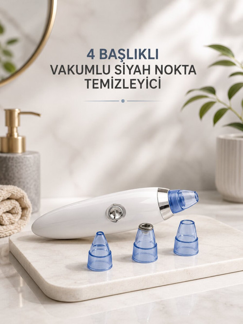 Yeni Nesil Vakumlu Pilli Siyah Nokta ve Yüz Temizleme Cihazı 4 Başlıklı - KKKKKK4395-2084