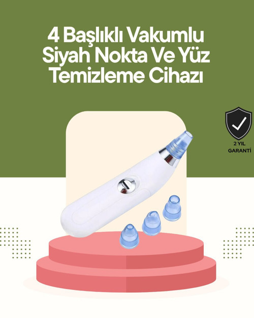USB Destekli 4 Başlıklı Siyah Nokta Vakum Cihazı – Gözenek Temizleyici ve Cil - KKKKKK1362-3