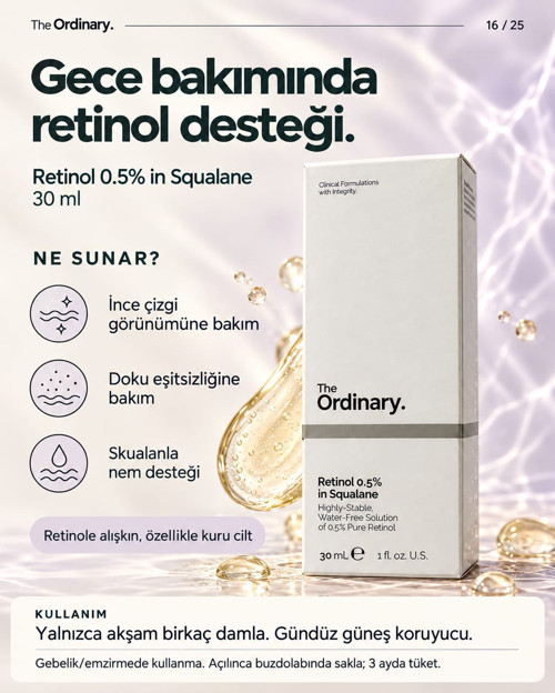 The Ordinary Retinol 0.5% in Squalane 30 ml Yüz Serumu BBZ