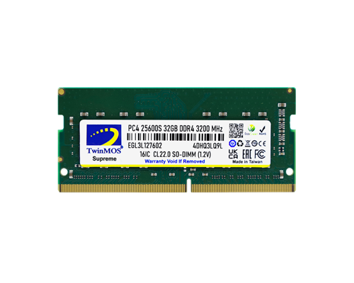 TWINMOS 32GB DDR4 3200MHZ NOTEBOOK RAM VALUE MDD432GB3200N