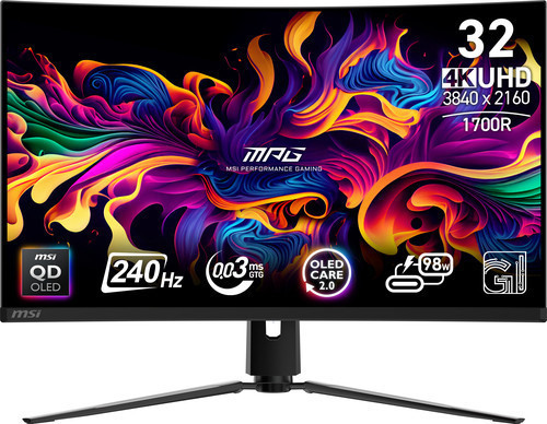 31.5" MPG 321CURX QD-OLED 0.03MS 240Hz HDMI-DP TYPEC Kavisli Gaming Monitör 3840x2160