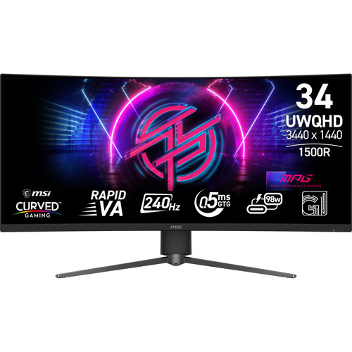34" RAPID VA MPG 346CQRF X24 0.5MS 240HZ HDMI-DP Kavisli Gaming Monitör 3440x1440