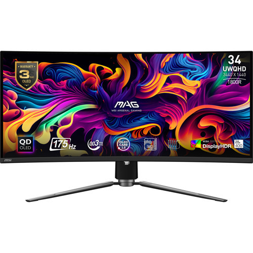 34" MAG 341CQP QD-OLED 0.03MS 175HZ HDMI-DP Kavisli Gaming Monitör 3440x1440
