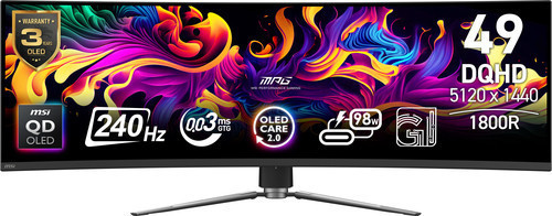 49" MPG 491CQPX QD-OLED 0.03MS 240HZ HDMI-DP Kavisli Gaming Monitör 5120x1440