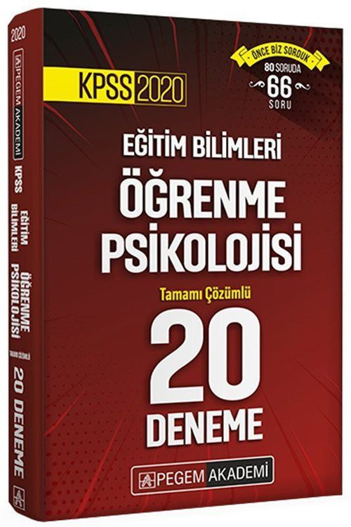 2020 KPSS Eğitim Bilimleri Öğrenme Psikolojisi Tamamı Çözümlü 20 Deneme