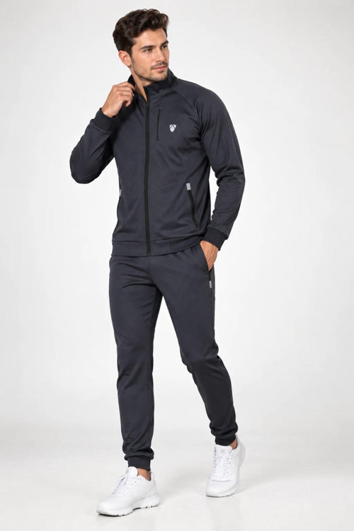 Gd Goldoremi Erkek Premium Slim Fit Likralı Uzun Kollu Fermuarlı Eşofman Takımı