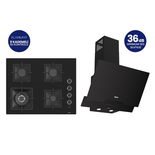 Siyah 2'li Döküm Izgara Silentart Ankastre Set SC405-WFA+D063-SA 65 CM OCAK