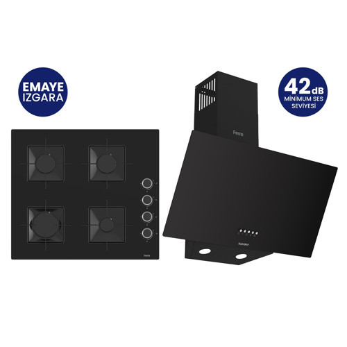 Siyah 2'li Silentart Ankastre Set SS205+D086-SA