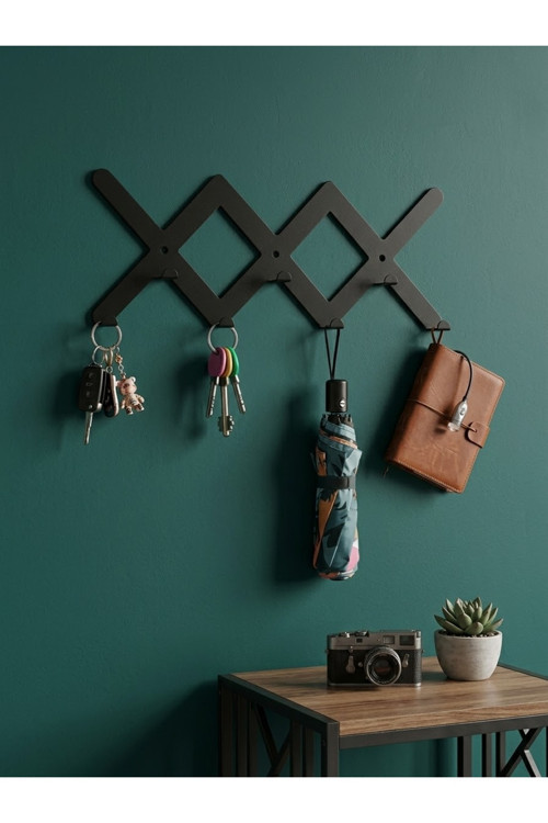 Zikzak Metal Duvar Askılığı - Modern Dekoratif Çoklu Portmanto, Antre, Koridor Ve Ofis Askısı