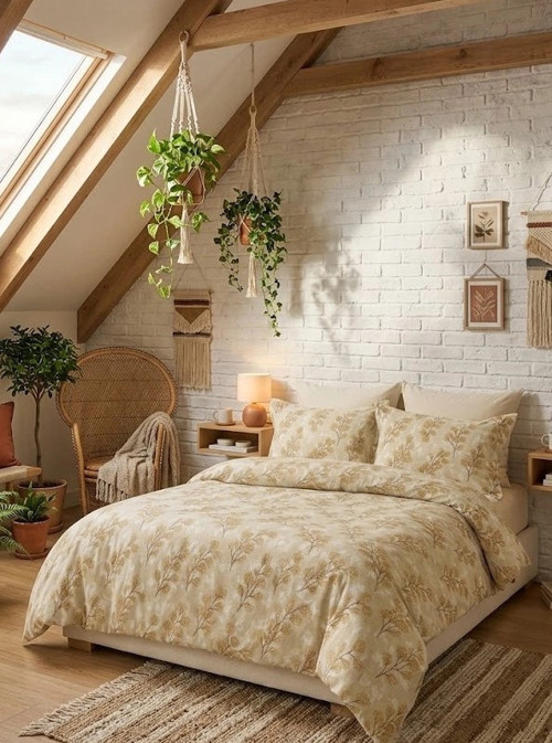 Botanica Nefes Alan Doğal Pamuk Çift Kişilik Konfor Nevresim Takımı
