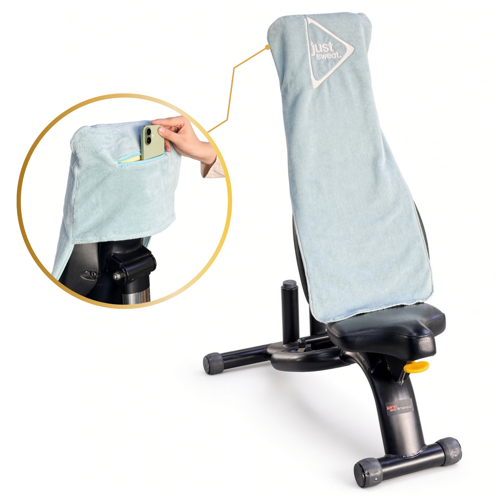 Just Sweat Kapüşonlu Fermuarlı Cepli Spor Havlusu Fitness Antrenman Havlusu