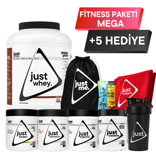 Fitness Paketi - Mega + 5 Hediye (Protein Tozu + Bcaa + Glutamin + Arjinin + Kreatin)