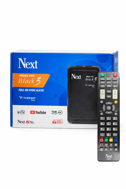 Minix HD Black 3 Full HD Uydu Alıcısı HDMI USB TKGS Destekli