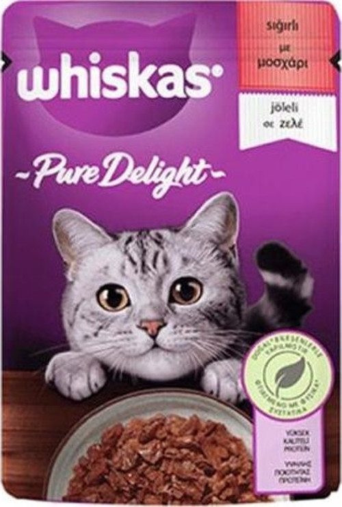 Pouch Pure Delight Jöle İçinde Sığır Etli Yetişkin Kedi Konservesi 28 Adet 85 Gr