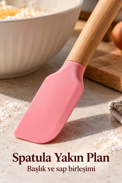 Spatula ve Fırça Seti Renkli Mutfak Gereçleri