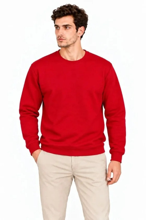 Gün Boyu Sıcak ve Rahat Tutan Şardonlu Pamuk Karışımlı Regular Fit Sweatshirt