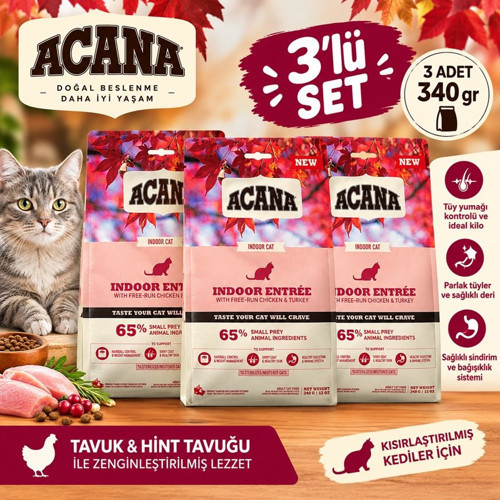 Indoor Entree Sterilised Kedi Maması 340gr 3lü SET