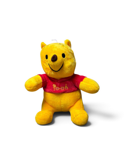 Winnie the Pooh Sarı Peluş Oyuncak – Kırmızı Tişörtlü Sevimli Ayıcık