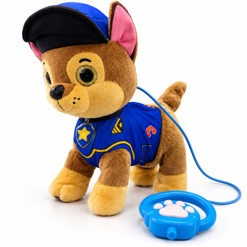 Uzaktan Kumandalı Yürüyen ve Havlayan Peluş Polis Köpeği 20x25 cm