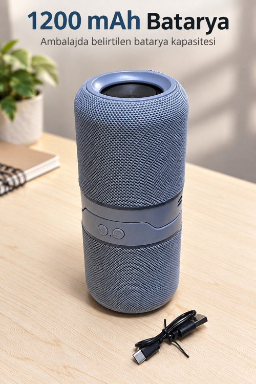 uygun Bluetooth Hoparlör TF Kart Destekli Gri Gövde popüler