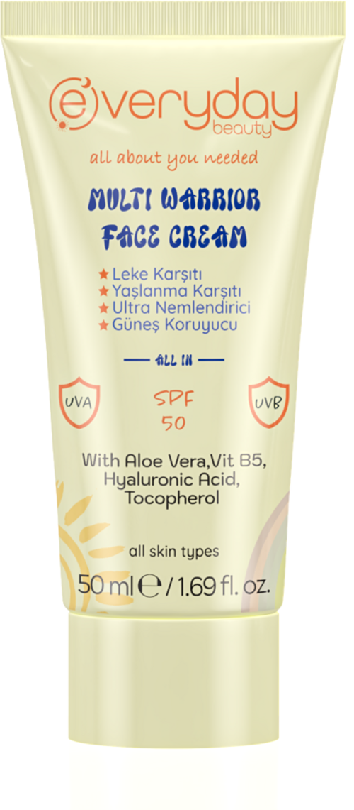 Multi Warrior 4 Etkili Yüz Kremi 50ml Güneş Koruma SPF 50 Leke ve Yaşlanma Karşıtı Nemlendirici