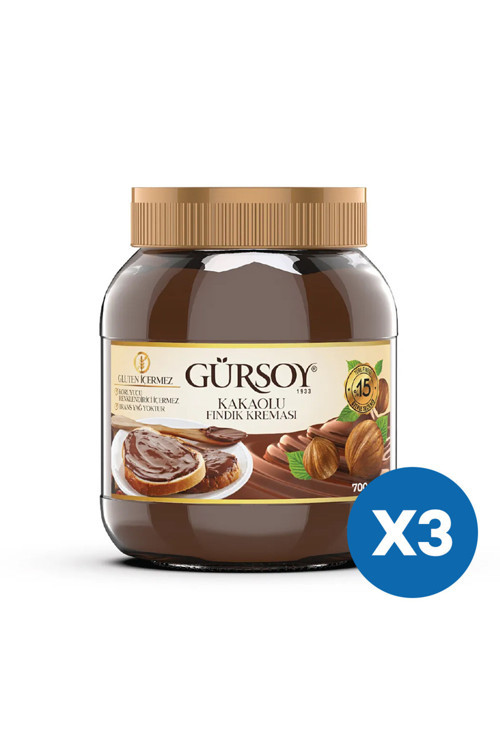 Kakaolu Fındık Kreması 700 g (3'lü Paket)