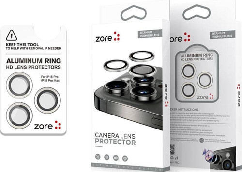 Apple iPhone 15 Pro Zore CL-15 Parmak İzi Bırakmayan Anti-Reflective Kamera Lens Koruyucu