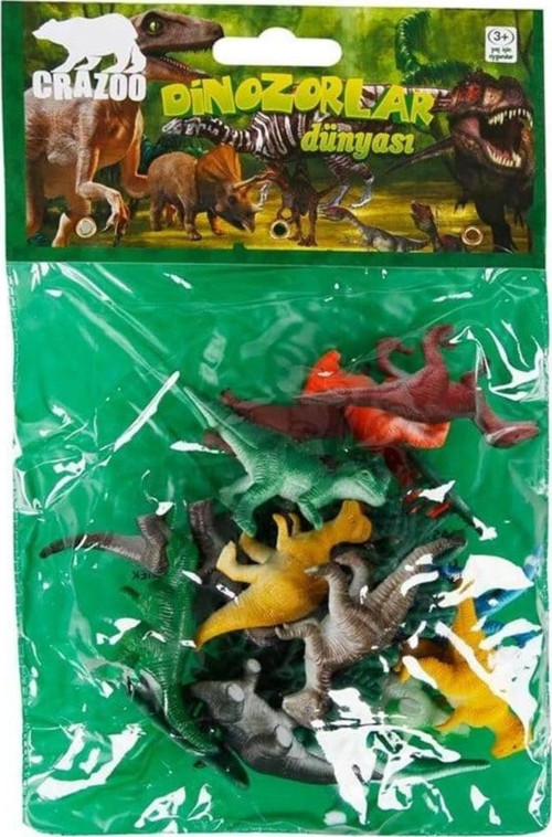 Crazoo Dinozorların Dünyası Poşetli Hayvan Oyun Seti 07051 Turuncu