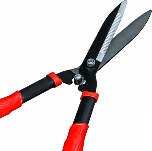 Çim Biçme Makası Metal Saplı Çimen Makası Tırtırlı Ağız