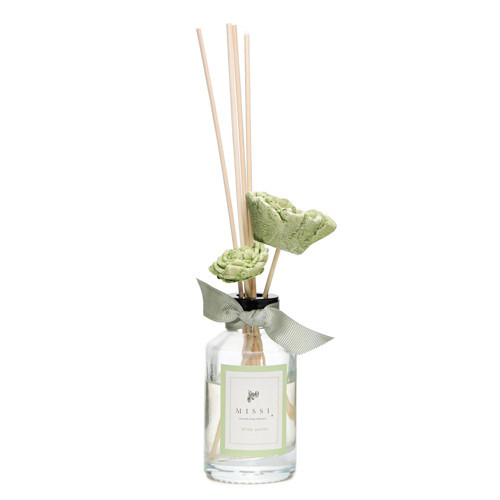 White Jasmin Seramik Çiçekli Çubuklu Oda Kokusu 100 ml