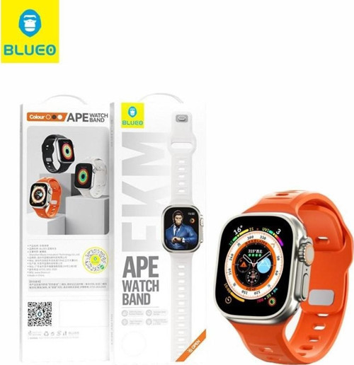 Apple Watch 42/44/45/49Mm Fluoro Rubber Sport Watch Band Saat Kordonu Turuncu