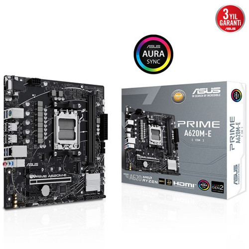 Asus Prime A620M-E/Csm AM5 Ryzen Vga Hdmi Dp