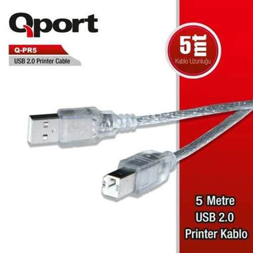 5metre Q-PR5 USB 2.0 Yazıcı Kablosu 2.0v