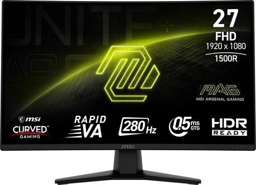 MSI 27" RAPID VA MAG 274CXF 0.5MS 280HZ HDMI-DP Kavisli Gaming Monitör 1920x1080