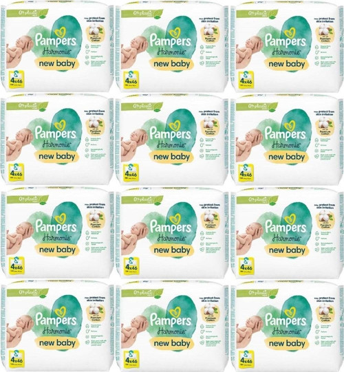Pampers Harmonie Islak Havlu Mendil Aqua Pure Yeni Doğan - New Baby (48 Li Set) (2208 Yaprak)